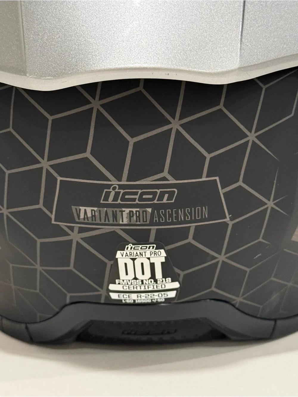 Icon Silver Dual-Purpose Motorcycle Helmet with Clear Visor